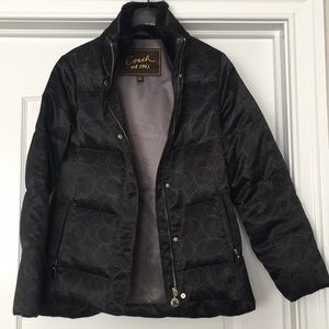 Stunning COACH down coat with fur trim collar